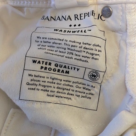 Banana Republic Skinny Fit White Denim White 25/0P - Picture 5 of 6